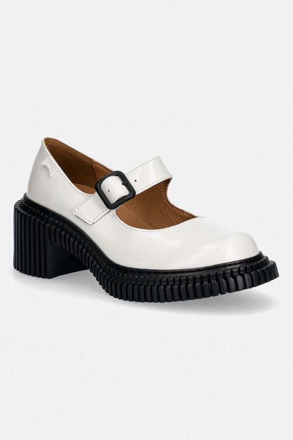 Δερμάτινες γόβες Camper Pix London 5-8 cm λευκό K201876.002