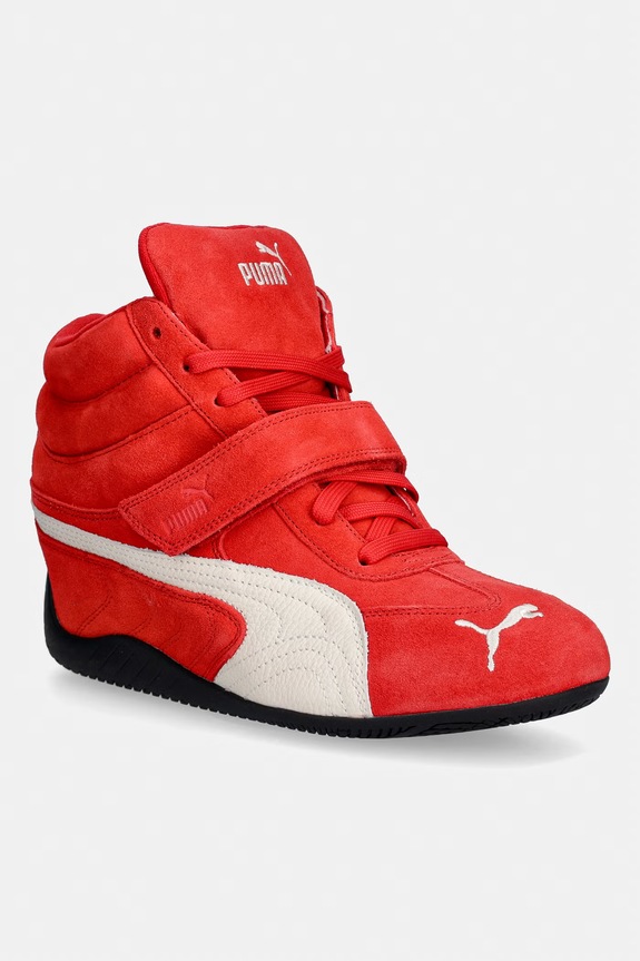 Puma Speedcat Wedge tenisice s klinastom potpeticom za žene od brušene kože crvena 408119