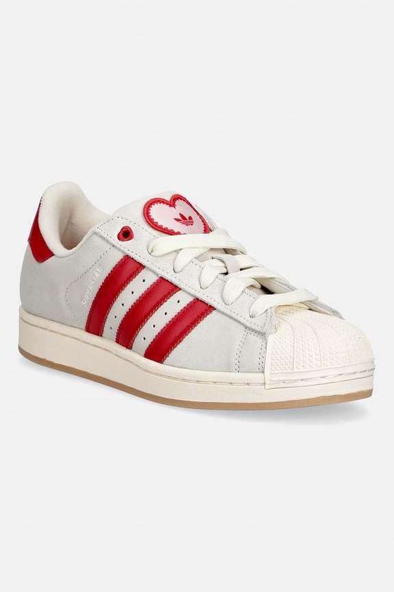 Semišové tenisky adidas Originals Superstar II usňová koža béžová KH9037