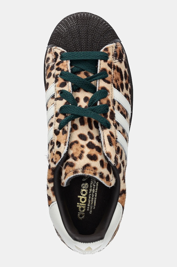 Kožne tenisice adidas Originals Superstar II smeđa KI4203