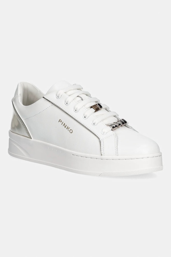 Pinko sneakersy skórzane Iris 01 imitacja skóry licowej biały SS0131.P001.ZX8