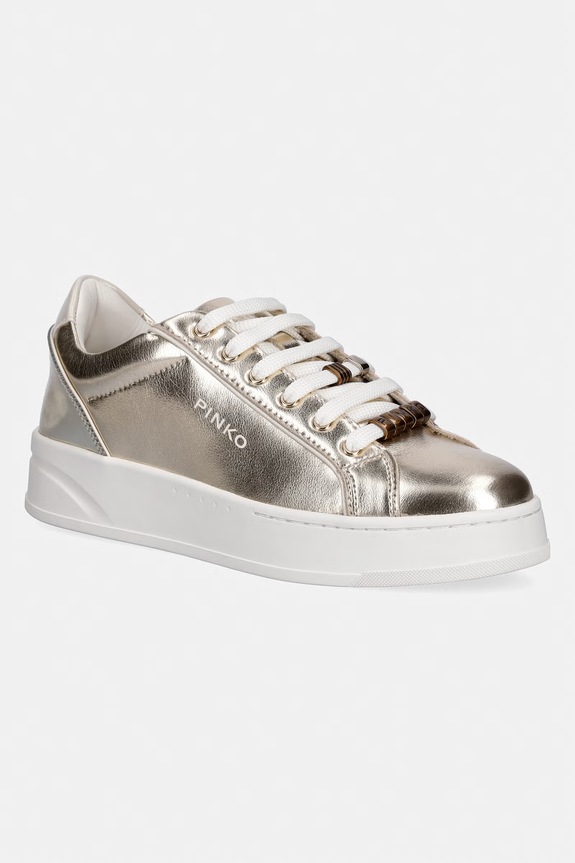 Pinko Iris 01 αθλητικά γυναικεία δερμάτινα χρυσαφί SS0131.P028.Z22