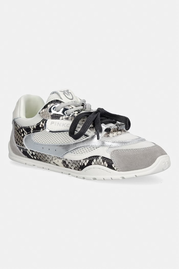 Δερμάτινα sneakers Pinko Yulia 01 υφασμάτινο ασημί SS0185.P148.I93
