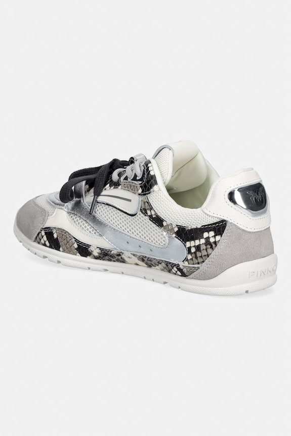 Παπούτσια Δερμάτινα sneakers Pinko Yulia 01 SS0185.P148.I93 ασημί