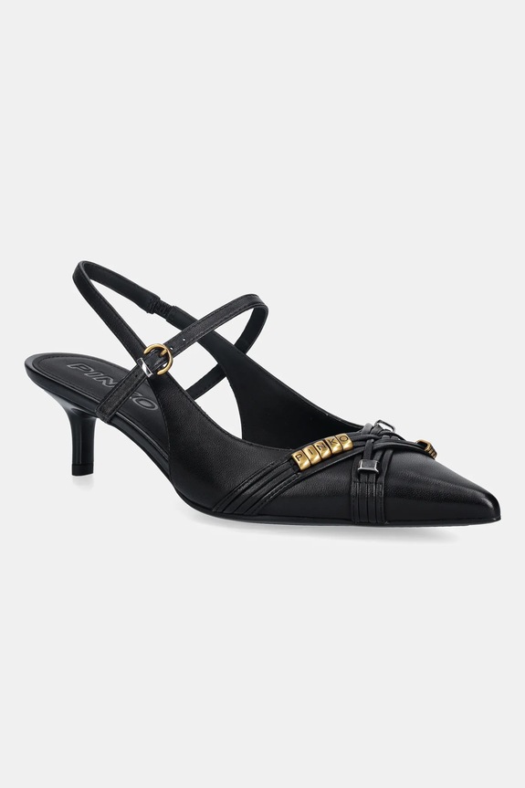 Pinko szpilki skórzane Gloria 18 5-8 cm czarny SD0489.P003.Z99