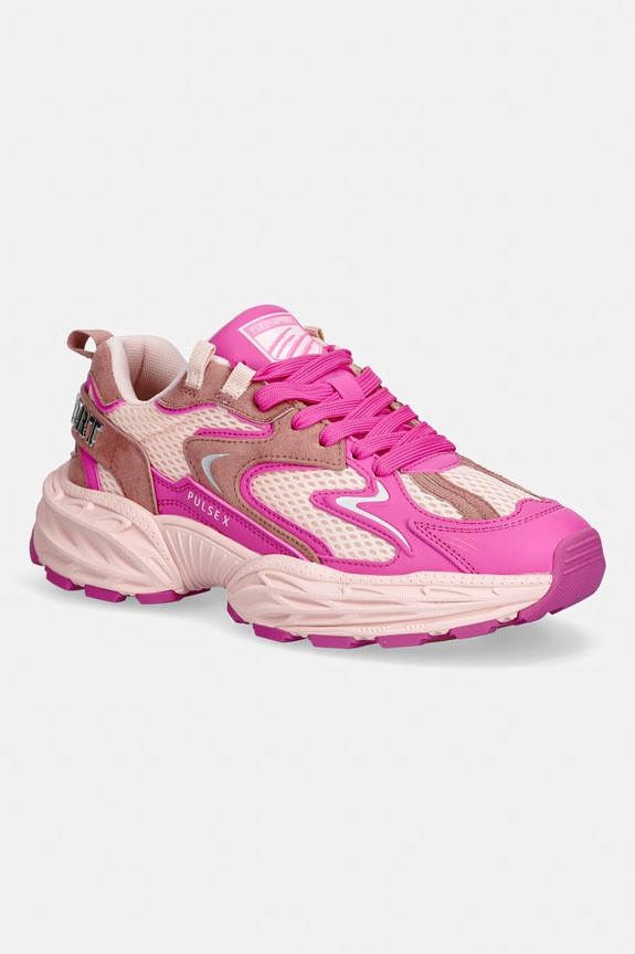PLEIN SPORT sneakers Pulse X imitatie de piele intoarsa roz USC0931.STE003N.87