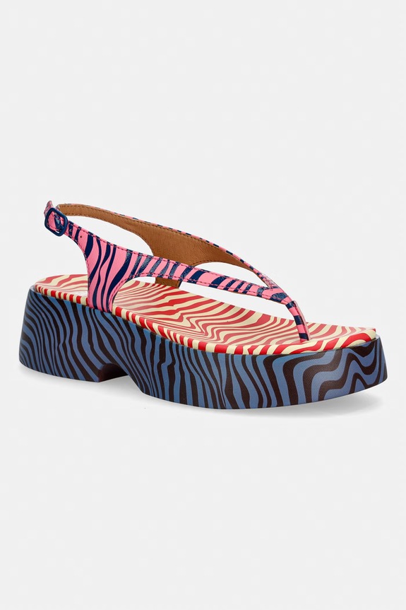Camper σανδάλια πλατφόρμας γυναικεία δερμάτινα Tasha ροζ K201859.003
