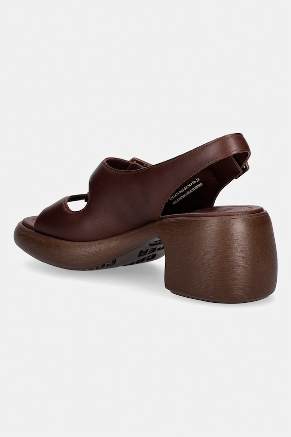 Boty Camper sandály na vysokém podpatku kožené Thelma Sandal K201874.003 hnědá