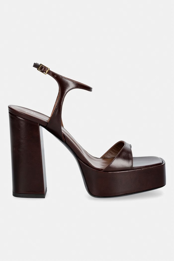 Giuseppe Zanotti sandále na podpätku kožené Biarritz E600013.009 hnedá SS26