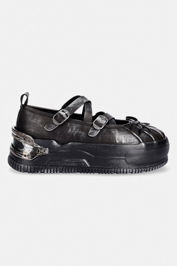 Koi Footwear balerinke Metamorphosis Distressed May Janes TT02 črna SS26