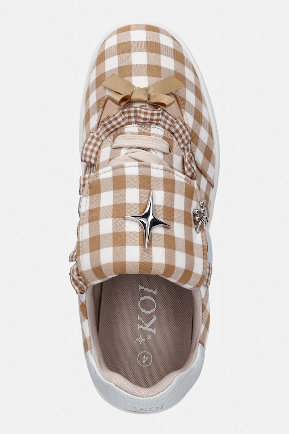 Koi Footwear balerinke Magic Teddy Bear Gingham Flat Shoes smeđa CC03