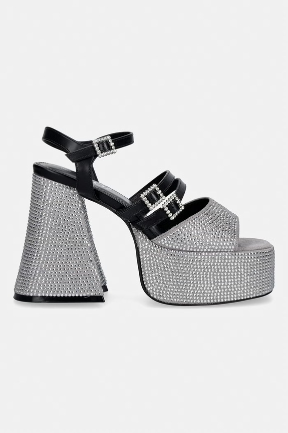 Koi Footwear sandały na słupku Felicity Crystal Strappy Heels FG01.Felicity srebrny SS26