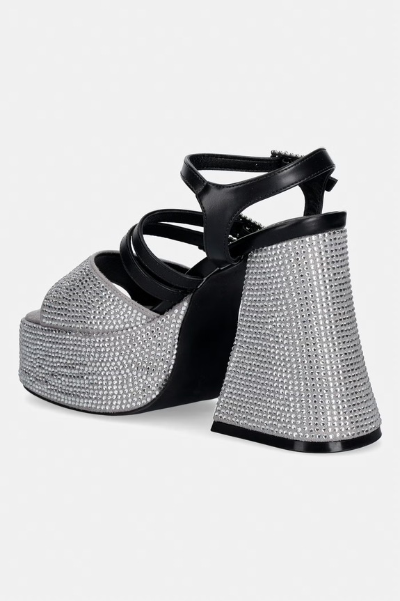 Obuwie Koi Footwear sandały na słupku Felicity Crystal Strappy Heels FG01.Felicity srebrny