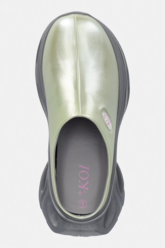 Koi Footwear σαγιονάρες Μουλάρια Γυναικεία Lime Waves Chunky Slip On πράσινο SS02.Waves