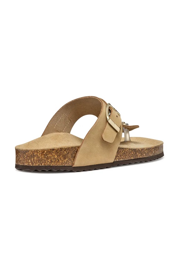 Încălțăminte Geox slapi din piele întoarsă D BRIONIA D35LSK00032C6738 bej