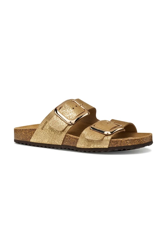 Semišové šľapky Geox D BRIONIA R D45Y3B00077C2012 zlatá SS26