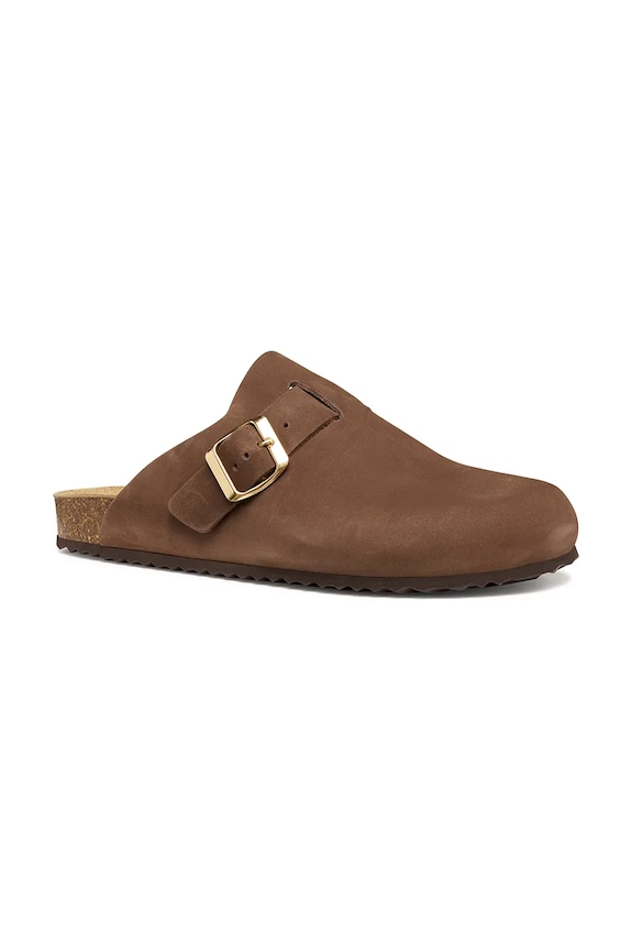 Geox klapki mules damskie nubukowe D BRIONIA D65LSA00032C6003 brązowy SS26