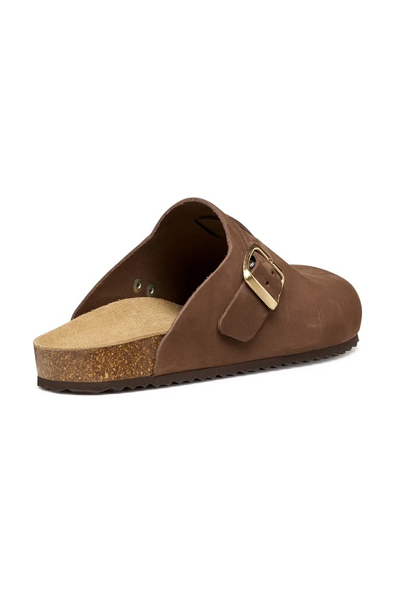 Obuwie Geox klapki mules damskie nubukowe D BRIONIA D65LSA00032C6003 brązowy