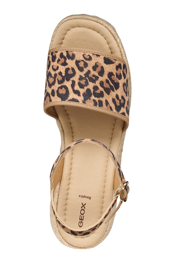 Geox Espadrile s klinastom potpeticom za žene od kože D ALEMERIA D651KB00711C5018 smeđa