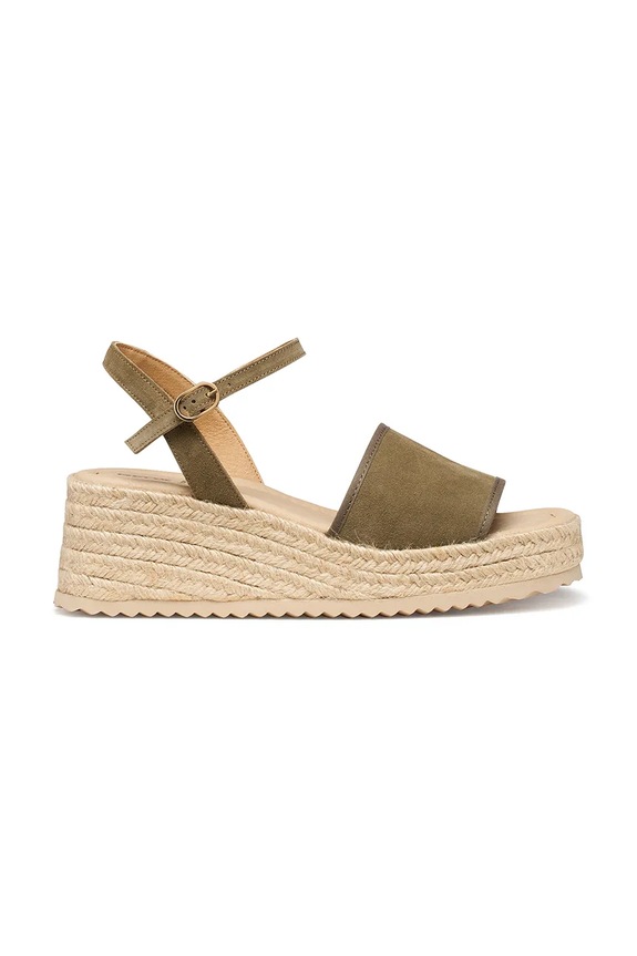Geox sandale espadrile de damă din piele D ALEMERIA verde D651KB02211C3016