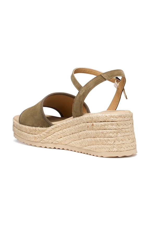 Geox sandale espadrile de damă din piele D ALEMERIA verde D651KB02211C3016