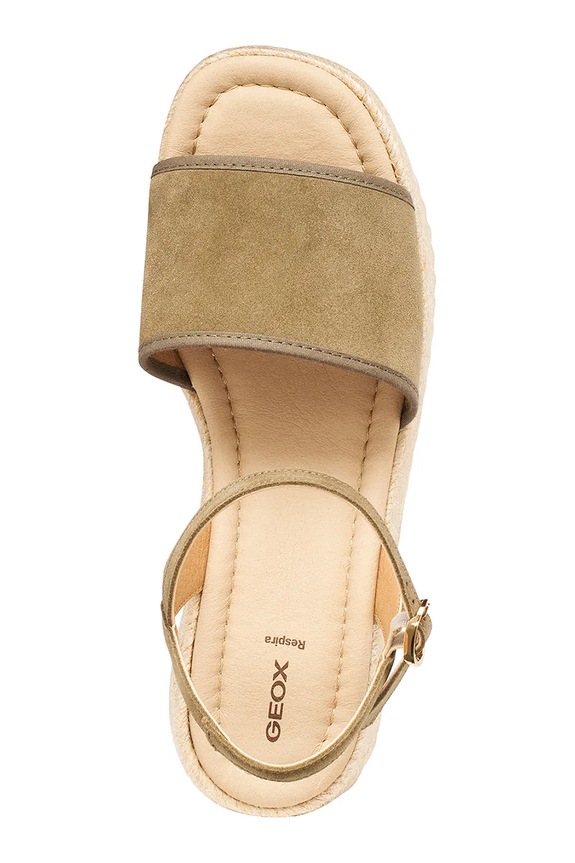 Geox sandale espadrile de damă din piele D ALEMERIA D651KB02211C3016 verde