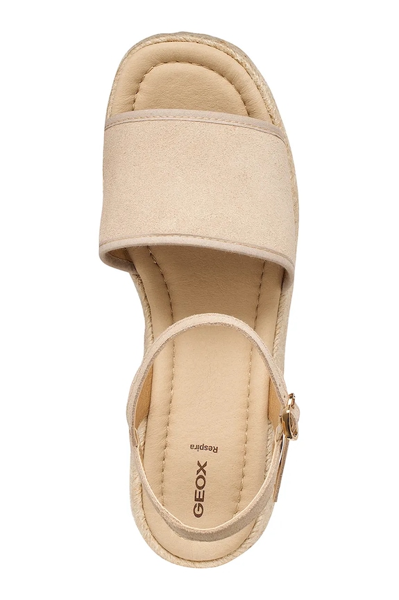Geox espadrile s klinastom potpeticom za žene kožne D ALEMERIA D651KB02211C6738 bež