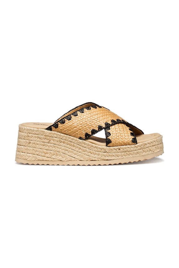 Geox espadrile s klinastom potpeticom za žene D ALEMERIA bež D651KC00011C6182
