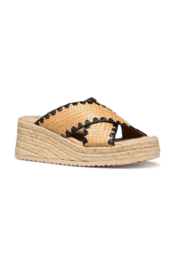 Geox espadrile s klinastom potpeticom za žene D ALEMERIA D651KC00011C6182 bež SS26