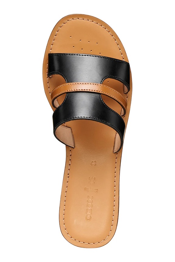 Kožené šľapky Geox D MADDALUSIAC D65YMP0001JC9262 čierna