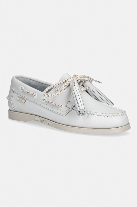 Kožené mokasíny Weekend Max Mara Wkadockside2 přírodní kůže bílá 2615521034600.WHITE