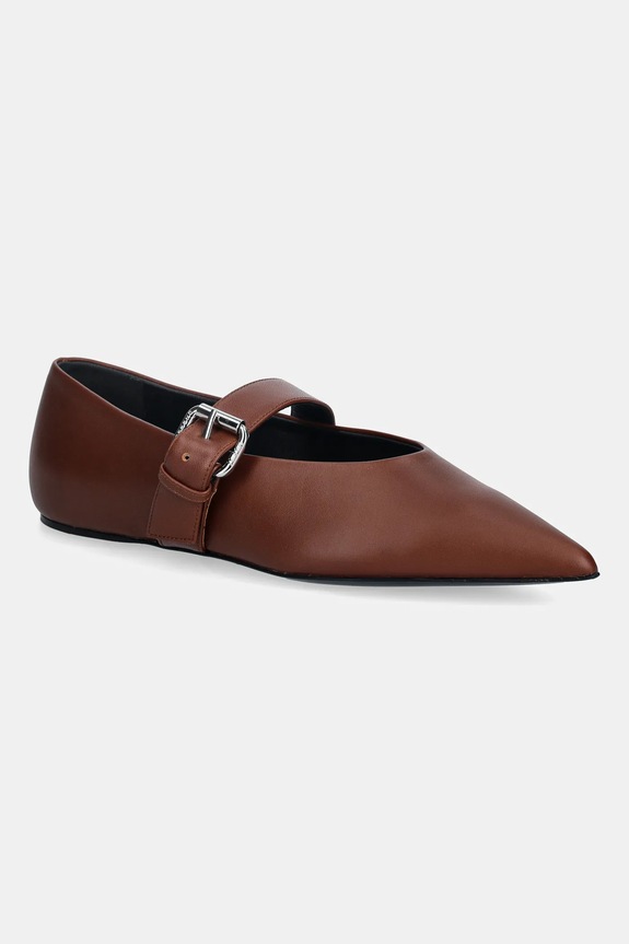 Weekend Max Mara ballerine in pelle Wkagel marrone 2615521054600.RBROWN