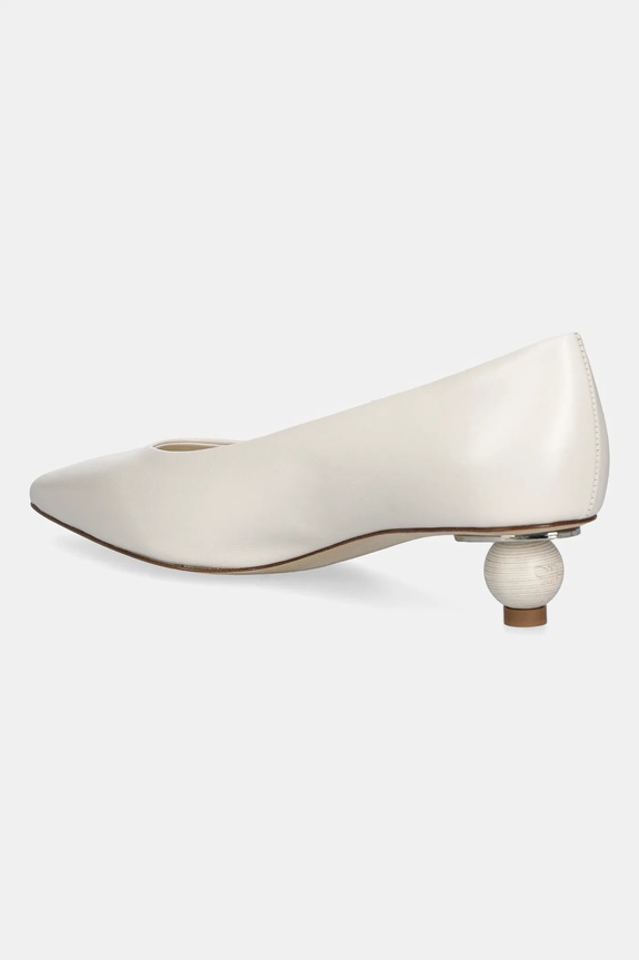 Obuwie Weekend Max Mara czółenka skórzane Wkabacini 2615521134600.IVORY beżowy