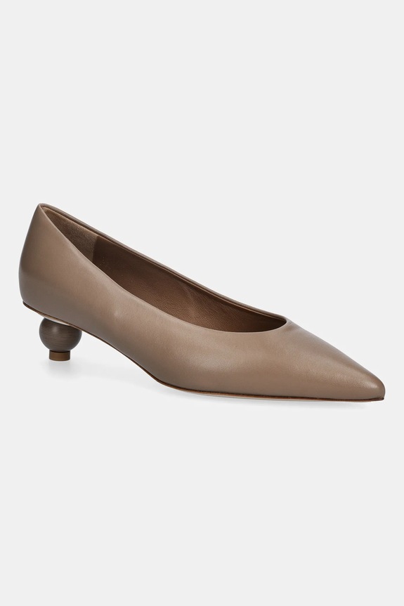 Kožené lodičky Weekend Max Mara Wkabacini usňová koža hnedá 2615521134600.MUD