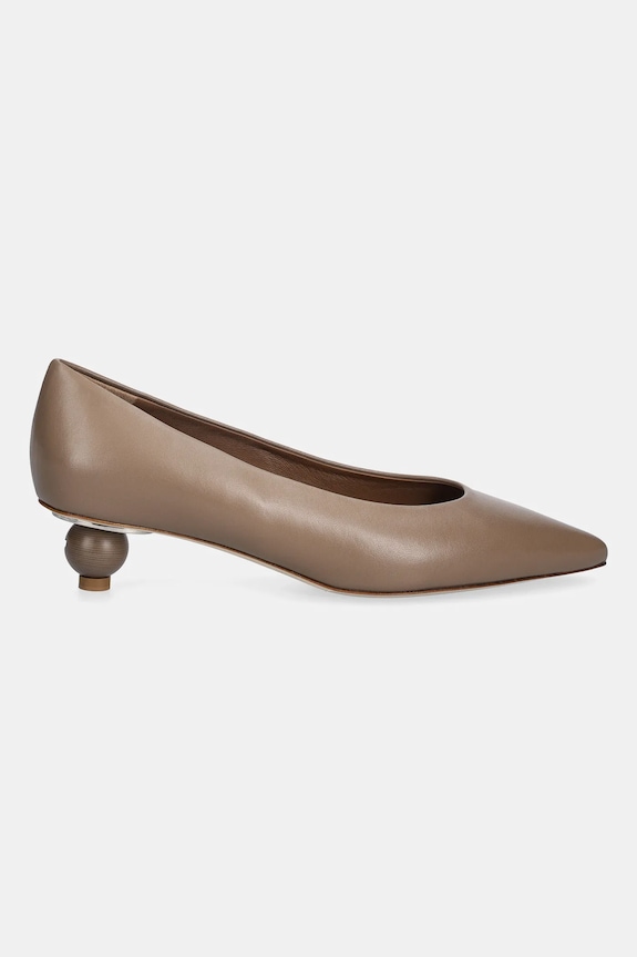 Kožené lodičky Weekend Max Mara Wkabacini 2615521134600.MUD hnedá SS26