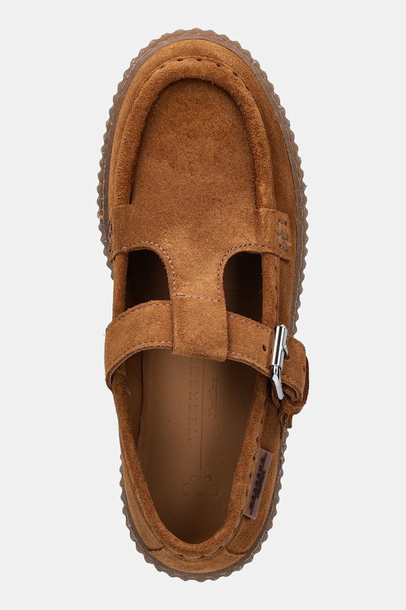 Σουέτ κλειστά παπούτσια Weekend Max Mara Wkasolista καφέ 2615521174600.RBROWN