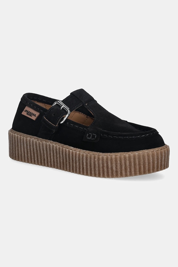 Semišové poltopánky Weekend Max Mara Wkasolista semišová koža čierna 2615521174600.BLACK