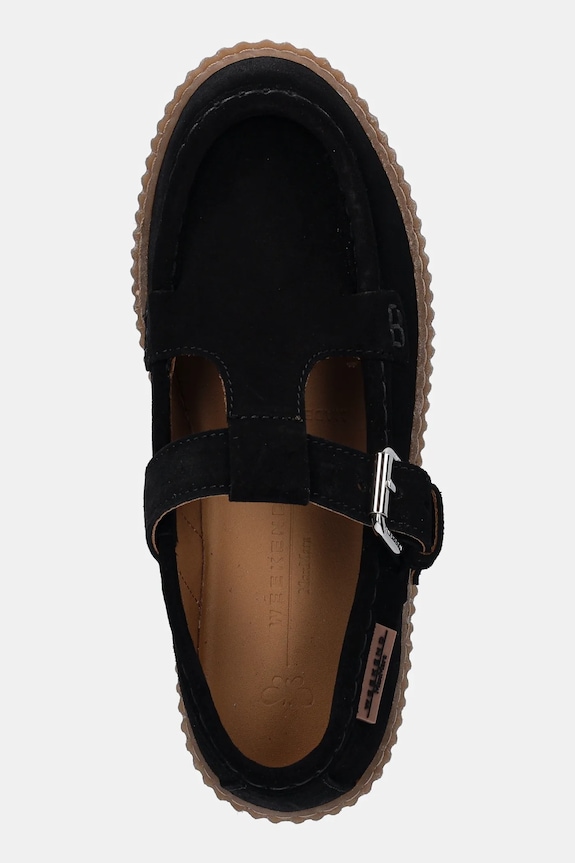 Semišové poltopánky Weekend Max Mara Wkasolista čierna 2615521174600.BLACK