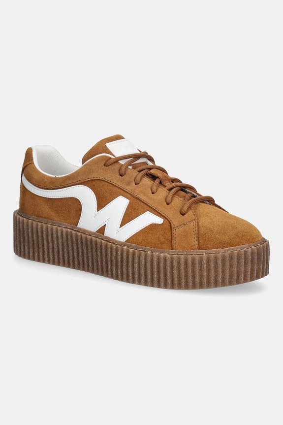 Δερμάτινα sneakers Weekend Max Mara Wkaagile δέρμα σαμουά καφέ 2615761014600.RBROWN