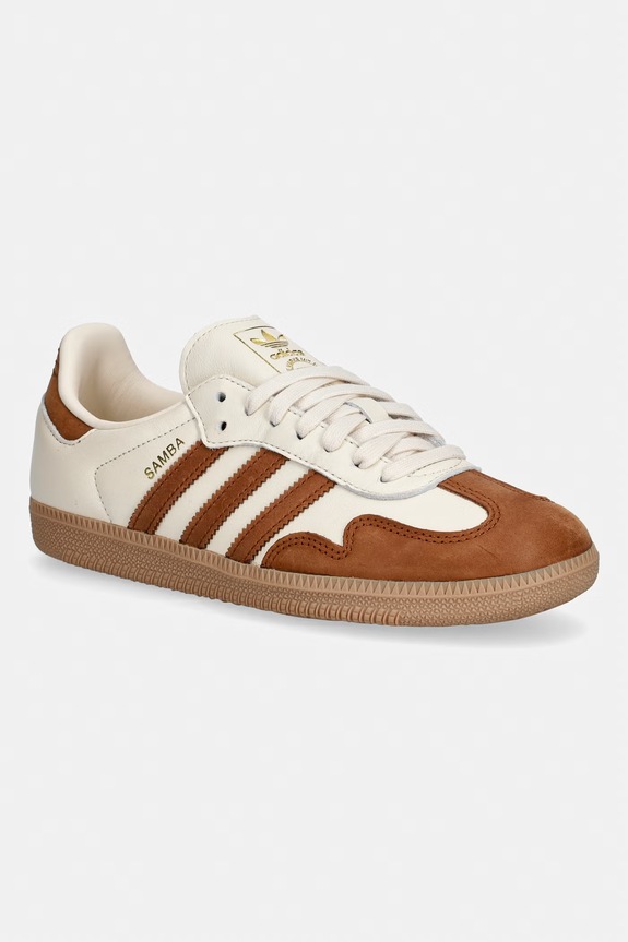 Kožne tenisice adidas Originals Samba Og ostalo bež KJ0996