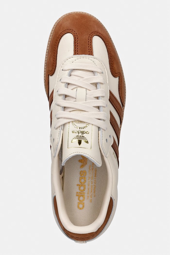 Kožne tenisice adidas Originals Samba Og bež KJ0996