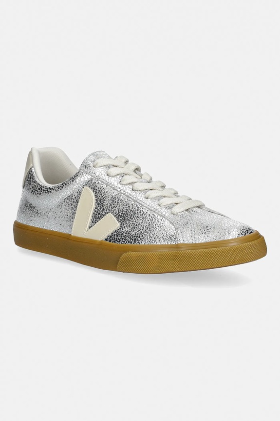 Veja sneakersy skórzane ESPLAR LOGO SUEDE niska srebrny EO0321465A