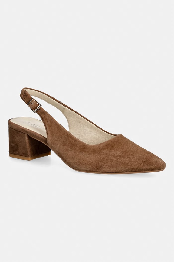 Vagabond Shoemakers czółenka z odkrytą piętą nubukowe MARTA brązowy 5928.140.89
