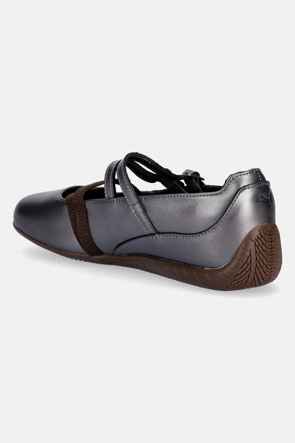 Obuwie Puma baleriny skórzane Speedcat Ballet Lux WNS 408197 srebrny