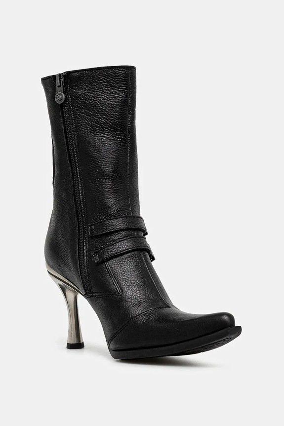 New Rock bőr csizma LUXOR NEGRO, MALICIA 2 GOMA NEGRA TACON CARI tűsarok fekete M.9037.C2