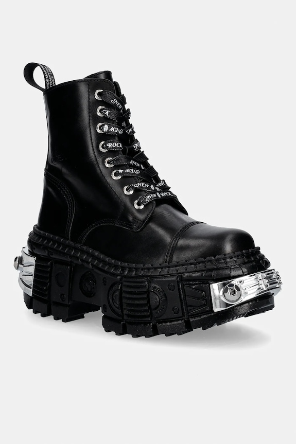 New Rock workery skórzane CRUST NEGRO, TANK CASCO NEGRO POWER * nieocieplane czarny M.WALL083C.C12