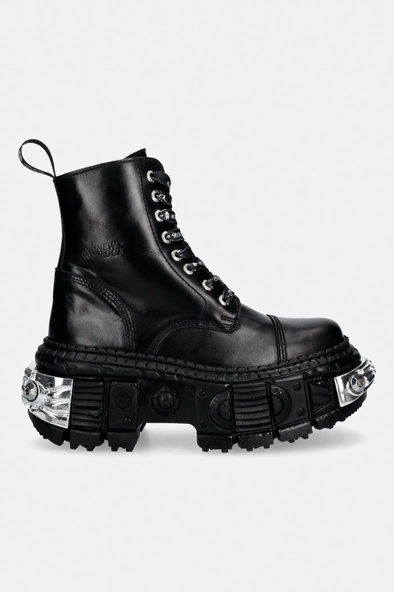 New Rock workery skórzane CRUST NEGRO, TANK CASCO NEGRO POWER * M.WALL083C.C12 czarny SS26
