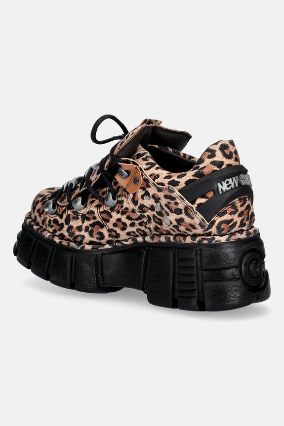 Взуття Замшеві кросівки New Rock ANTE LEOPARDO CUERO, TOWER NEGRO+ lateral M.120N.C31 коричневий