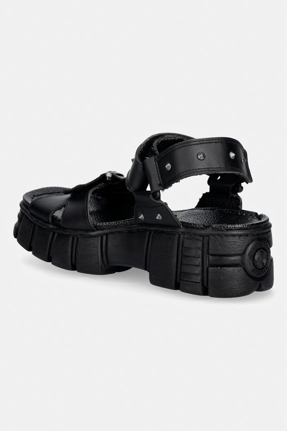 Scarpe New Rock VEGAN NEGRO, TOWER CASCO NEGRO LATERAL sandali sulla banchina da donna M.BIOS120.V1 nero