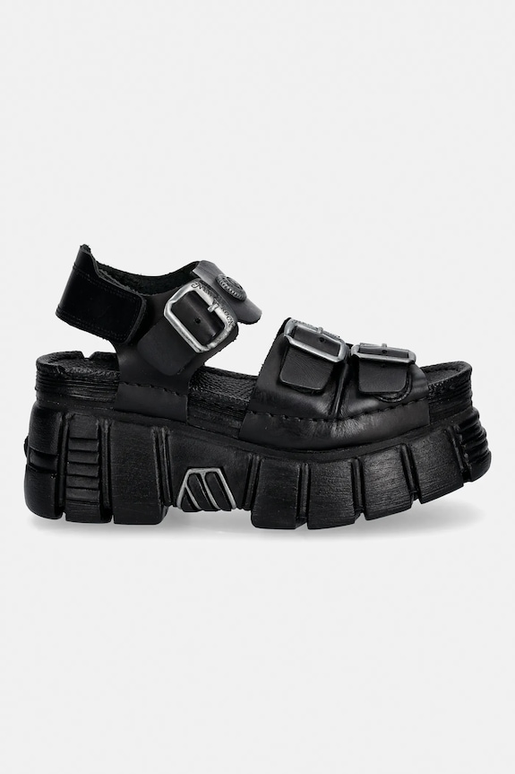 Шкіряні сандалі New Rock TANK LEATHER BLACK, TOWER NEGRO + LATER M.BIOS101SF.C1 чорний SS26